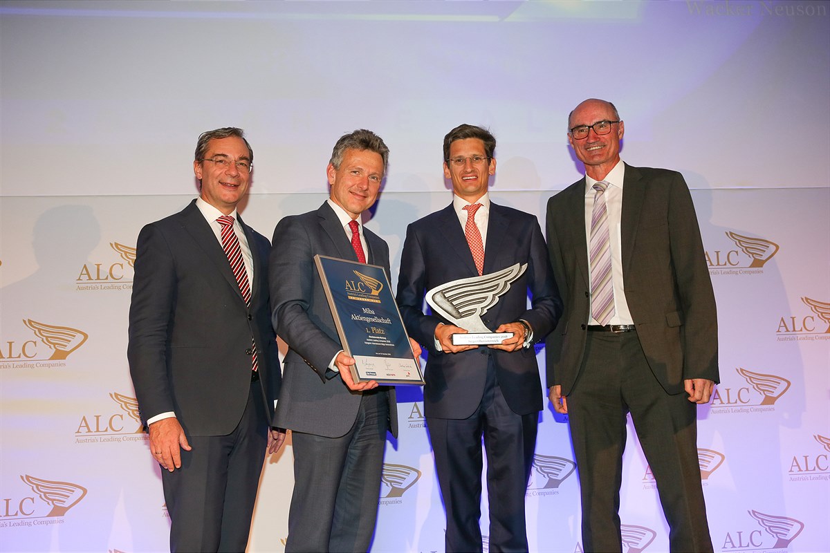 1. Platz Kategorie: International für die Miba AG (v. li.): 