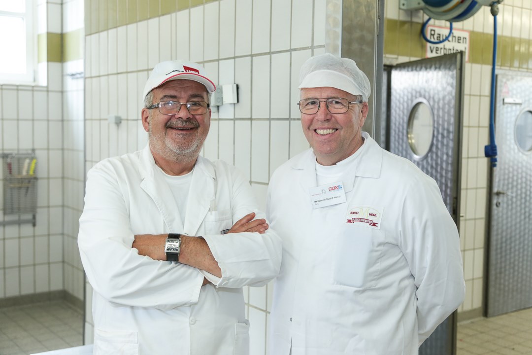 Fleischer Franz Stögermayer mit Landesinnungsmeister Rudolf Menzl
