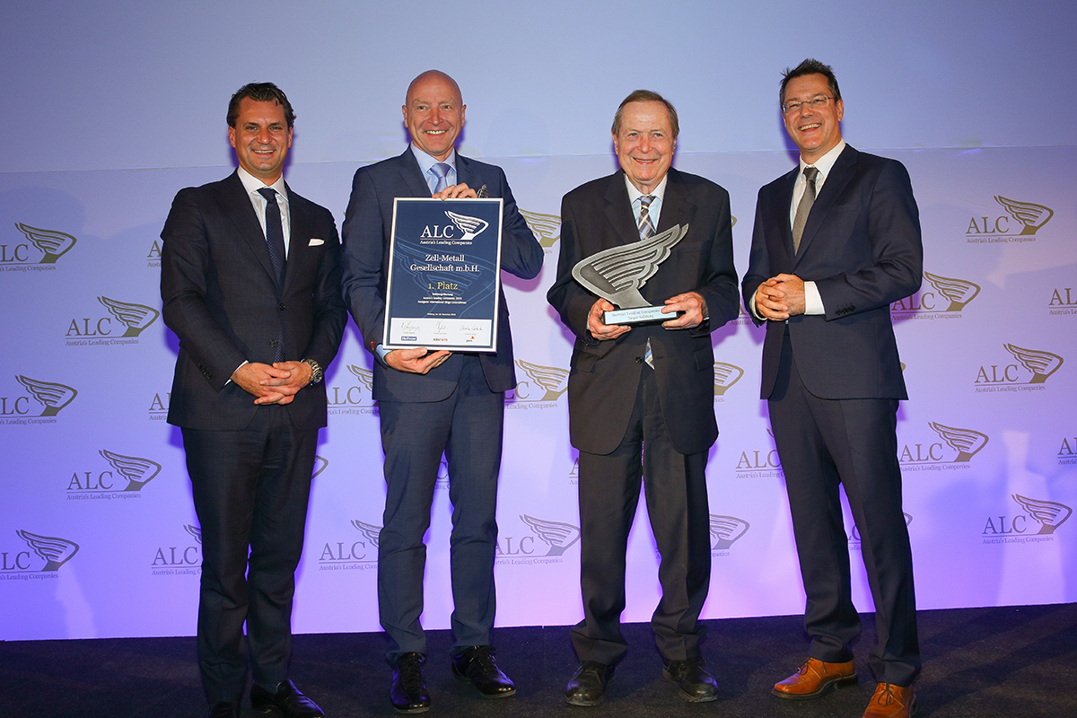 1. Platz Kategorie international tätige Unternehmen - Zell Metall GmbH