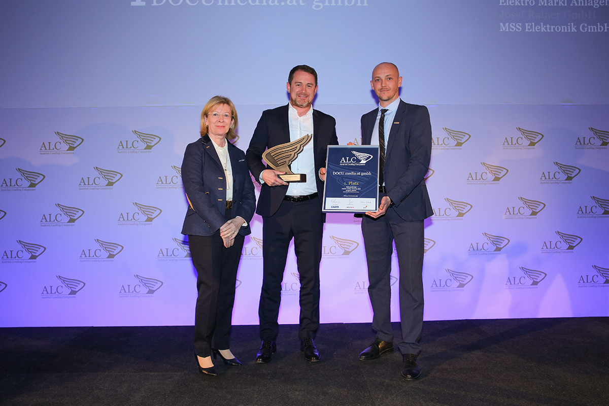 1. Platz Kategorie national tätige Unternehmen „Kleinbetriebe“ - Documedia.at GmbH