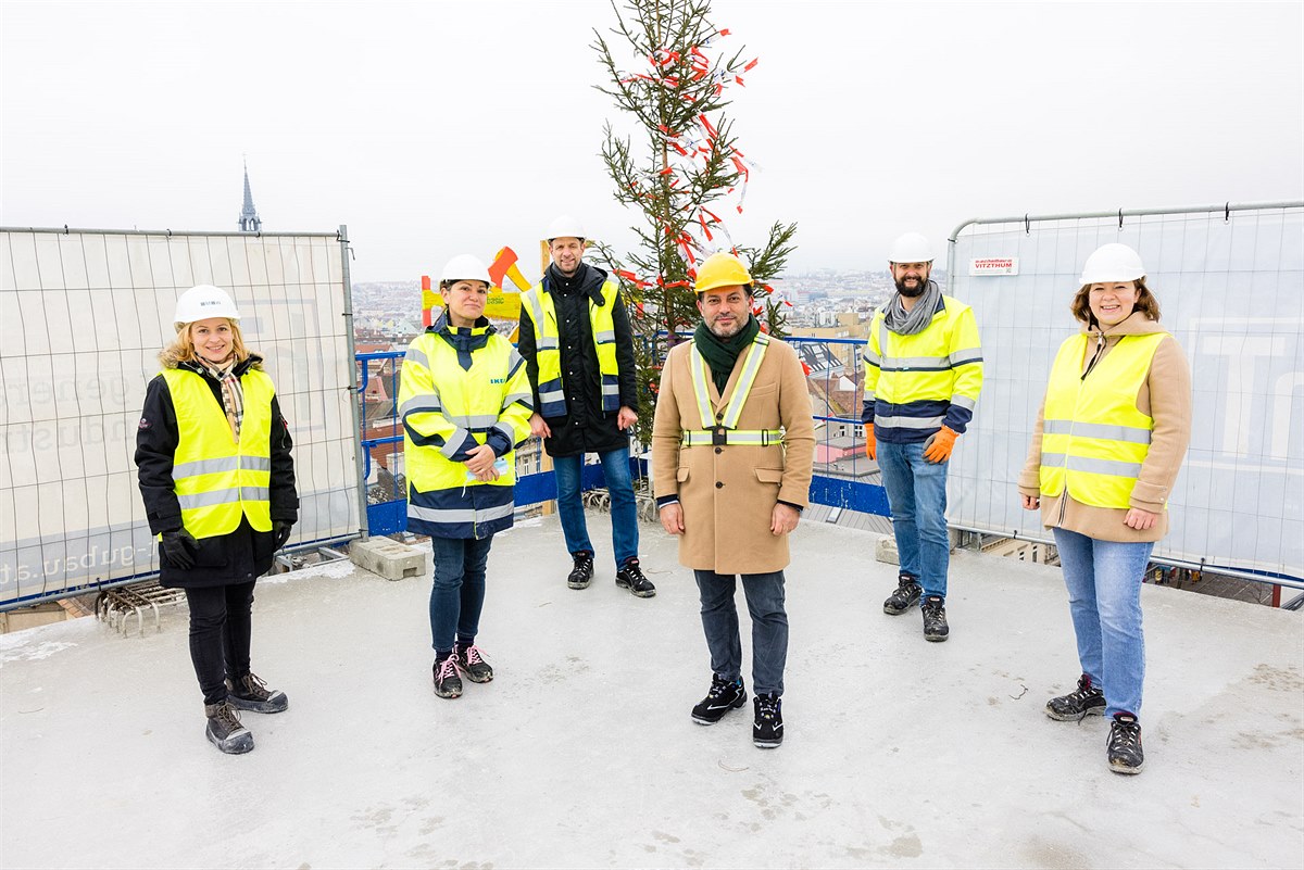 IKEA am Westbahnhof feiert Dachgleiche