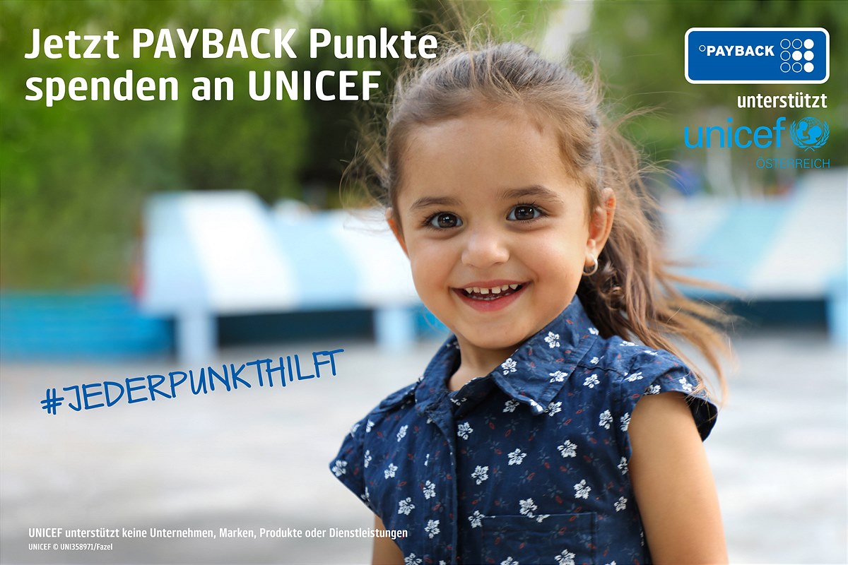 Jetzt PAYBACK Punkte für UNICEF spenden