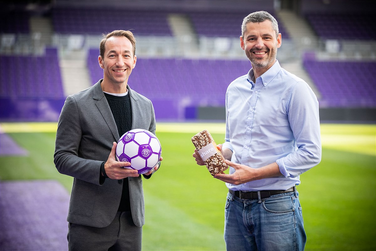 Manuel Ortlechner, Sportdirektor des FK Austria Wien und Sebastian Stricker, Mitgründer und CEO von share