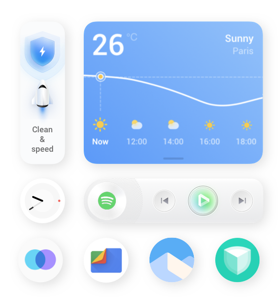 Organisation des Startbildschirms mit verschiedenen Widgets