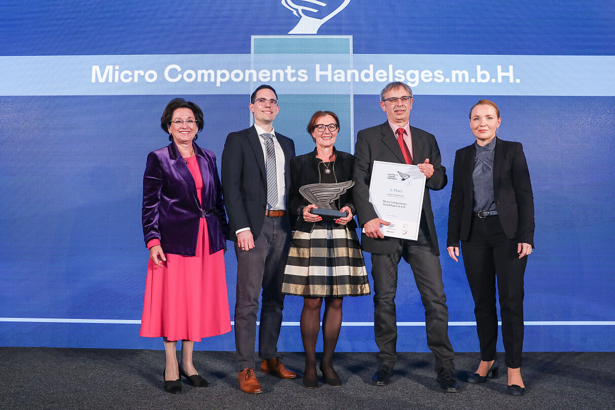 1. Platz Kleinbetriebe Wien an Micro Components HandelsgmbH