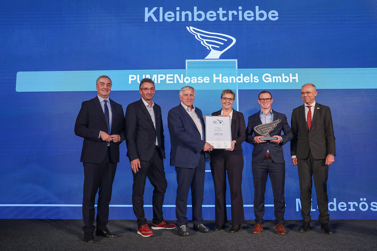 1. Platz Kleinbetriebe NÖ an Pumpenoase Handels GmbH