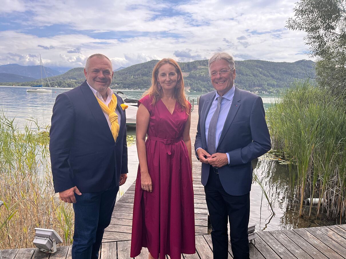 Klaus Einfalt, Amza-András, Landeshauptmann Peter Kaiser (vlnr)